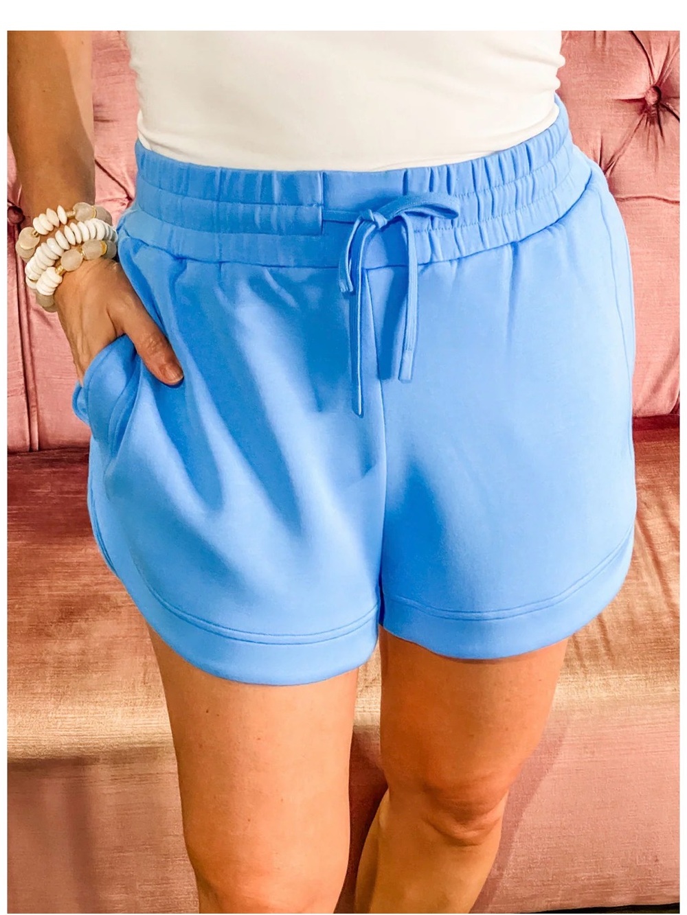 Varley Ollie High Rise DoubleSoft Shorts Blue NWT Women’s 3X